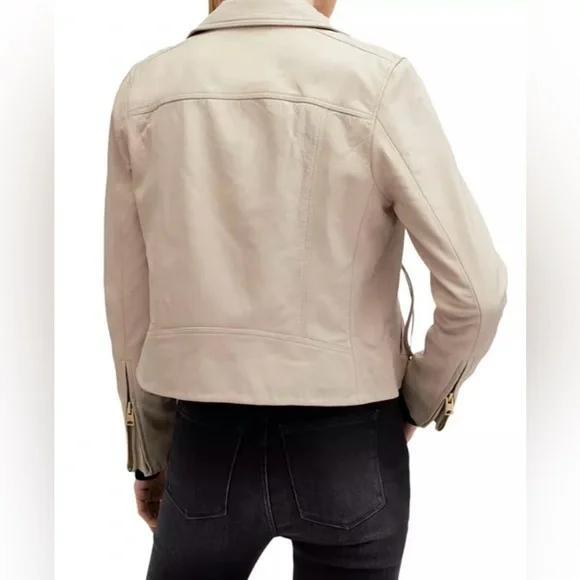 All Saints Dalby Leather Biker Jacket - Picture 6 of 14